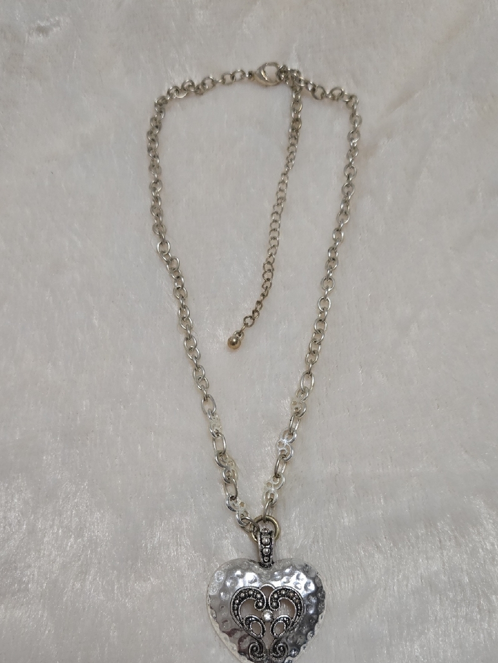 Silver Heart Pendant Necklace - Women Jewelry